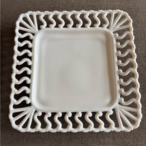 Vintage Milk Glass Plate